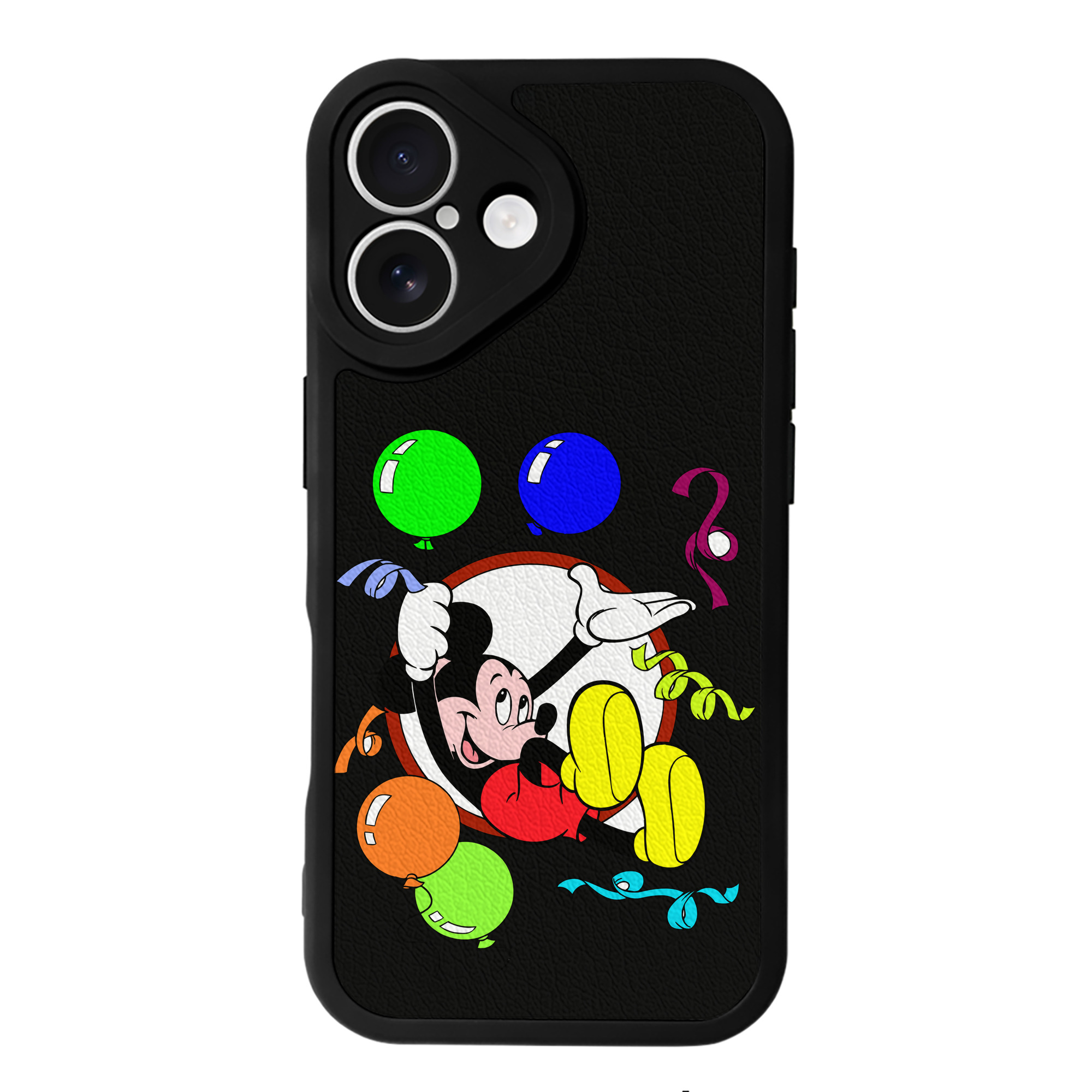 （画像用） ミッキーマウス Mickey Mouse 【iPhone 16シリーズ対応】シリコンスマホケース（レザー調） 材質：シリコン